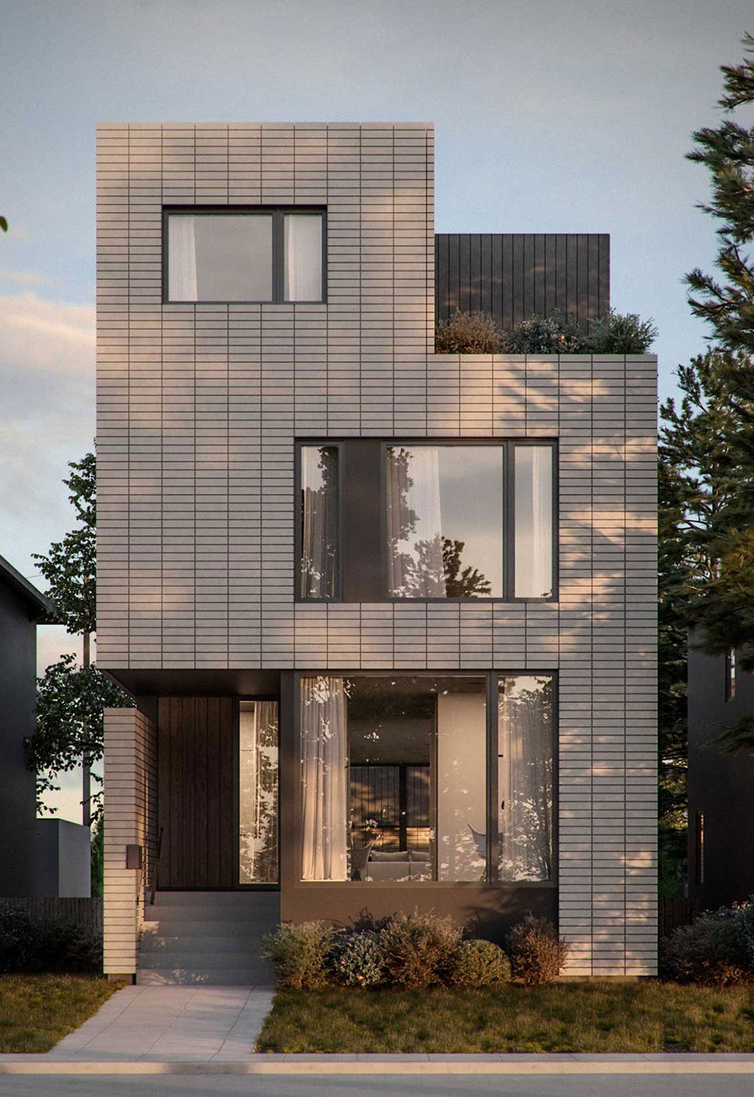 The Brick House — material efficiency custom home in Calgary by Anonymous Architecture
